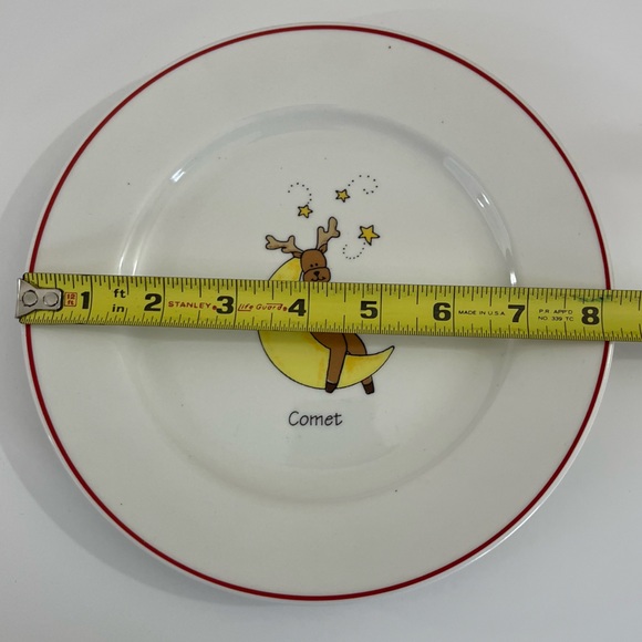 Santa’s Reindeer Comet Desert Salad Plate 8.25” - Picture 2 of 3